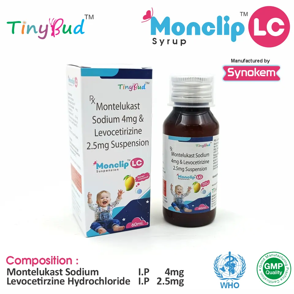 Levocetirizine (2.5mg) + Montelukast (4mg) Suspension at Best Price in PCD Pharma Franchise for Allergy Relief.